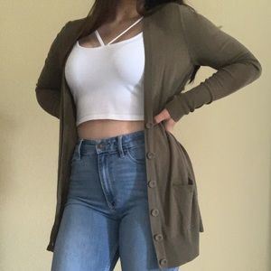 Olive green cardigan